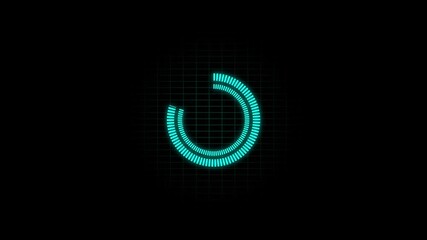 Digital Shine colors loading vertical bar animation on black background, circle loading animation on black background, Beautiful Circle Loading icon animation, 4k, video. 