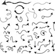 © Shawonpik - Diverse collection of hand-drawn arrow shapes and symbols for design and navigation vector