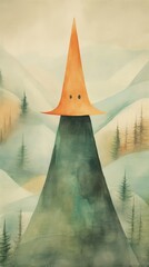 Wall Mural - Witch hat painting nature art.