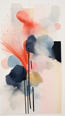 Wall Mural - Fireworks painting abstract art.