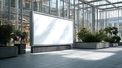 Blank billboard mockup in modern building for advertisement and marketing campaign promotion display design