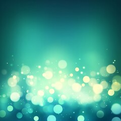 Wall Mural - Emerald Atmosphere, A Dreamy Realm of Lights and Luminous Orbs, Shimmering Green Wonder Abstract