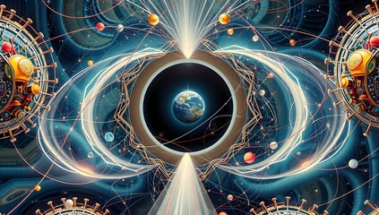 Wall Mural - Futuristic Cosmic Technology Artwork