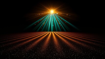 Wall Mural - Bright light shines on a dark field. The light is so bright that it creates a sense of awe and wonder. The scene is reminiscent of a starry night sky, with the light representing the stars