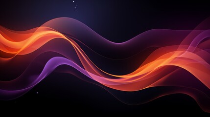 Wall Mural - purple and orange wave with a black background. the wave is very long and has a lot of detail