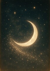 Canvas Print - Celestial crescent moon glow