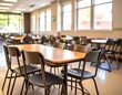 © Sumber - Empty school cafeteria with tables and chairs