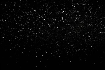 Wall Mural - Abstract falling snowflakes on black