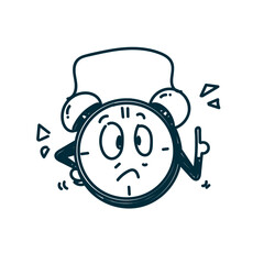 Wall Mural - cartoon cute doodle clock character