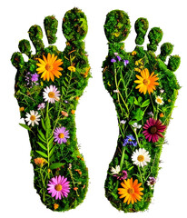 foot print with flowers