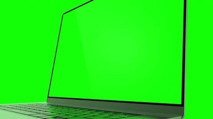 Green Screen Laptop Display Mockup for Technology Videos.