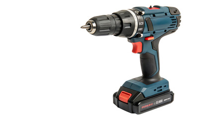 Cordless drill displayed ready for use cut out on PNG. AI GENERATED.
