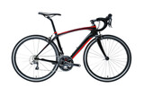 Red and black performance road bike
