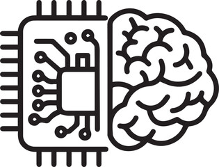 Innovative technology merging human intelligence with machine learning, symbolizing artificial intelligence and cognitive computing advancements for the future