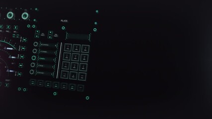Futuristic Cockpit Interface Displaying Flight Data