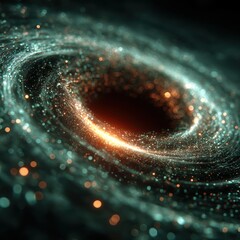 Canvas Print - futuristic cybersecurity concept with swirling vortex in space