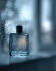 Wall Mural - Elegant Frosted Glass Abstract Background with Subtle Lighting Effects