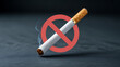 © vibsensie - Cigarette with no smoking symbol overlaid, indicating tobacco prohibition