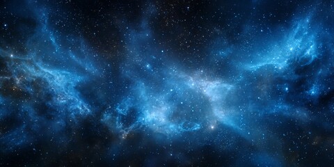 Wall Mural - Stunning Night Sky with Stars and Cosmic Clouds in Deep Blue Space Background for Astrophotography and Nature Themes