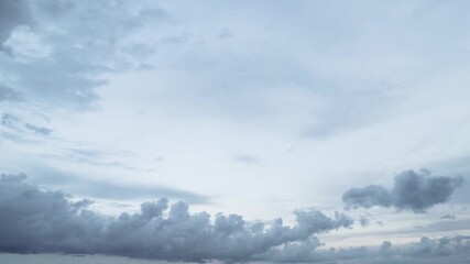 Wall Mural - Cloudy Sunset Pan Aerial Sky