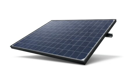 Solar panel with a black frame grid pattern and attached metal rail Shadow