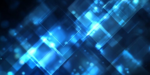 Wall Mural - Abstract Digital Background with Blue Lights and Geometric Patterns for Modern Design Projects and Creative Concepts