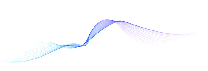 Wall Mural - Vector abstract wave lines smooth flowing dynamic blue purple gradient isolated on transparent background for concept of modern, innovation, technology, digital, science, music