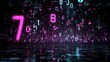 © Pule Stock - Dynamic digital landscape with glowing numbers, representing the future of technology and data processing.