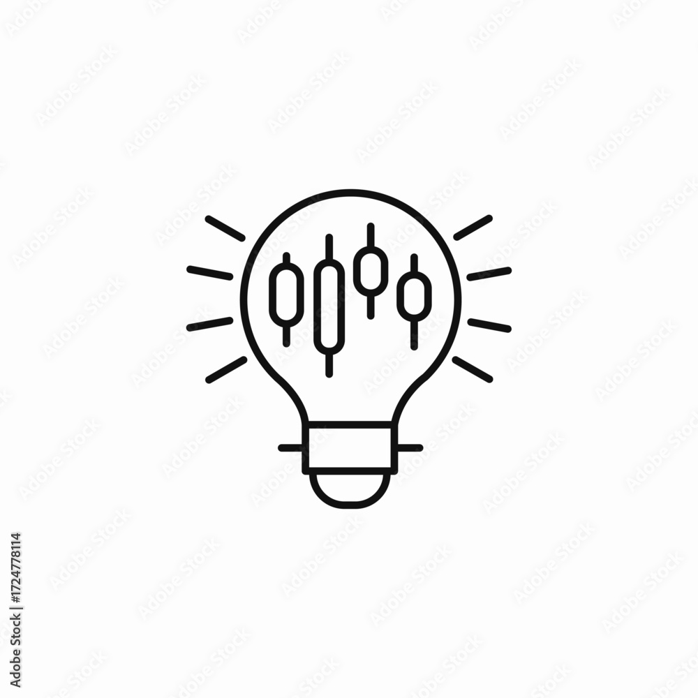 candlestick chart idea icon sign vector