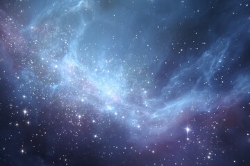 Wall Mural - Creation of stellar elements in a vast cosmic expanse with swirling gases and luminous stars illuminating the dark void of space
