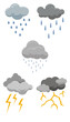 © reni - rain cloud icons set