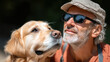 © Nattapol - Man with guide dog outdoors friendship companionship trust
