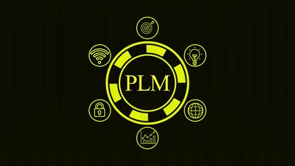 PLM Product lifecycle management system technology concept. Technology, Internet and network concept