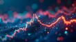 © Muhammad - Volatile red and orange stock market chart with glowing particles on a dark blue background.