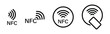 © MKIN - NFC icon set. Near-field communication technology symbol. Transparent vector and PNG