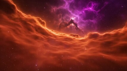 Wall Mural - Witness the breathtaking beauty of a cosmic nebula, where vivid colors swirl together in a dance of gases. Stars twinkle in the background, creating a mesmerizing spectacle.