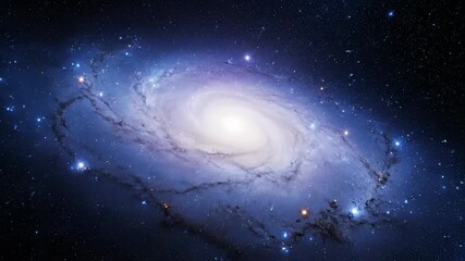 Wall Mural - A mesmerizing spiral galaxy showcases swirling arms filled with stars and cosmic dust, illuminating the night with its vibrant colors. The infinite universe sparkles with wonder.