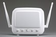 © Leo Rohmann - Captivating retro-inspired wireless router design featuring sleek white facade and distinctive antenna elements creating a modern yet nostalgic technological aesthetic