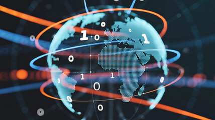 Global Digital Network Connecting the World Through Data and Technology
