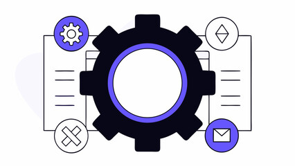 vector technical optimization update icon gear engineering system setting setup symbols cogwheel support and cartoon design isolated 3d 3d white background illustration element on 21373000 1