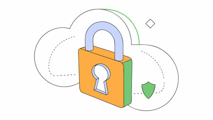 data lock locked design privacy yellow 3d security 3d padlock encryption and and vector cartoon protection close icon concept creative illustration 19998229 1