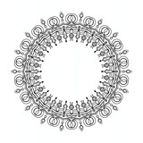 Ornamental round frame. Mandala. Limited edition, the motif and style will be diffrent in each picture. The center of the circle is left empty that could be used for text, image, or another element.