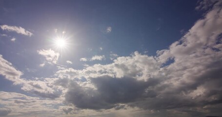 Wall Mural - Timelapse clouds and sun