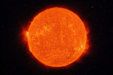 Wall Mural - Fiery Solar Disk Against Starry Background