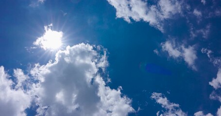 Wall Mural - Timelapse scene blue sky with clouds. hight quality video dci4k prores 422