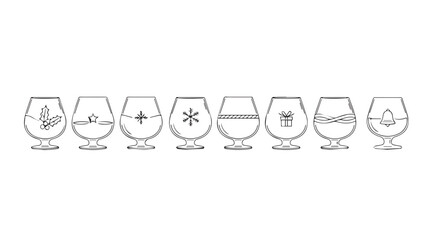 Vector art of brandy glasses collection