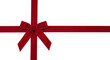 © Maria - Isolated red velvet ribbon tied into a bow, festive decor for a gift or holiday project