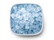 © Popelniushka - Refreshing Chiller: A Top View of Crushed Ice Cubes in a White Bucket Isolated on a Clean Background