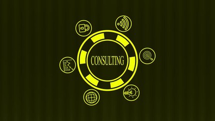 Business, technology, internet and network concept. Virtual screen of the future and sees the inscription: Consulting