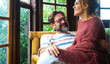 © simona - Loving mature couple relaxing at home, sharing affectionate moments and cuddles together, concept of love, relationship, family, tenderness, and quality time
